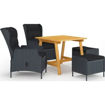 Zahradní sestava vidaXL 5dílný zahradní jídelní set [3068729] Barva: Tmavě šedá