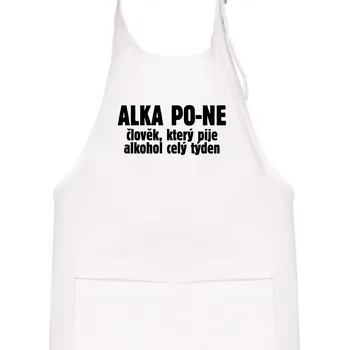 Kuchyňská zástěra Alkapone - Dětská zástěra na vaření - Univerzální velikost ( Bílá )