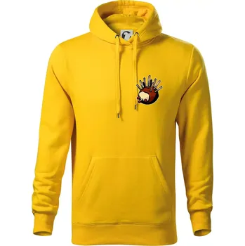 Pánská mikina Kaštanový ježeček - prso - Mikina pánská Cape s kapucí - 3XL ( Žlutá )