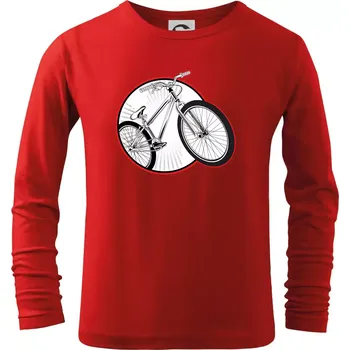 Chlapecké tričko Downhill kolo v kruhu - Triko dětské Long Sleeve - 122 cm/6 let ( Červená )