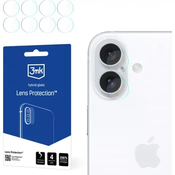Fólie 3mk Lens Protection iPhone 16 - na čočky (Ochranná fólie 3mk Lens Protection pro iPhone 16 – ultratenká ochrana čoček s tvrdostí 6H)