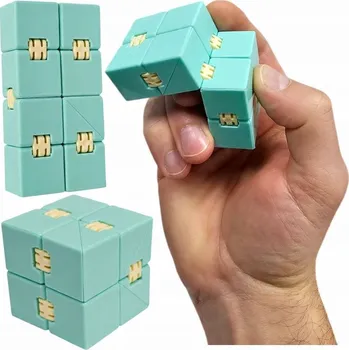 Hlavolam KOSTKA NEKONEČNOSTI HRAČKA ANTISTRESOVÁ FIDGET kostka pastelové barvy