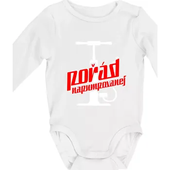 Pořád napumpovanej - Body kojenecké s dlouhým rukávem - Dlouhý r. 3-6 měs ( Bílá )