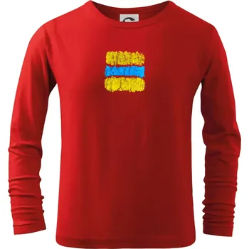 Chlapecké tričko Turistická Cyklo značka - žluto modrá - Triko dětské Long Sleeve - 122 cm/6 let ( Červená )