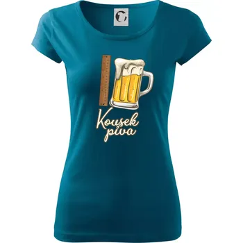 Dámské tričko Kousek piva - Dámské triko Pure - XS ( Petrolejová )