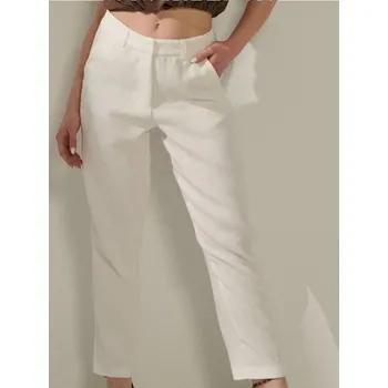 Dámské kalhoty Sinsay - Cigaretové kalhoty - krémová - 671FJ-01X - 671FJ-01X-XXS