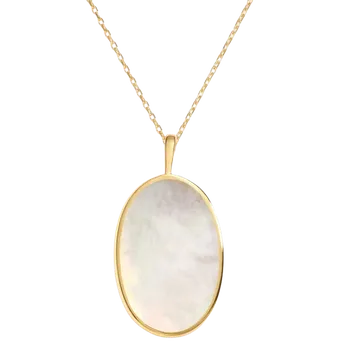 Náhrdelník Elenys pozlacený náhrdelník Luna s prémiovou perletí 18K žluté zlato