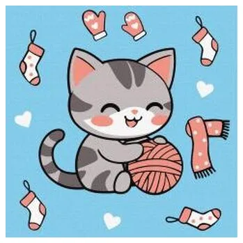 Set školních potřeb Malowanie po numerach - Kotek i kłębuszek 2 Kids