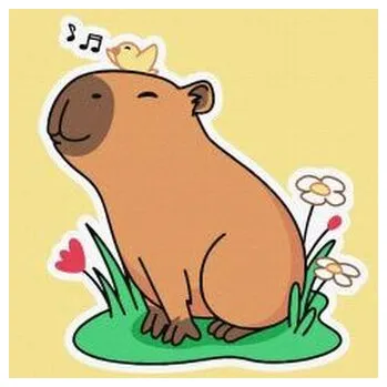 Set školních potřeb Malowanie po numerach - Kapibara słucha śpiewu..