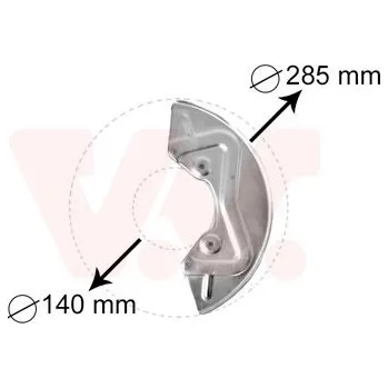 Brzdový kotouč Ochranný plech proti rozstřikování, brzdový kotouč VAN WEZEL 5826371
