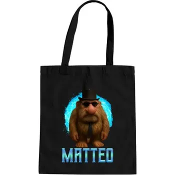 Žertovný předmět Matteo - Italian Brainrot - trpaslík s okuliarmi - taška s potiskem MATTEOOOOOOOOOO- Tričkový.cz