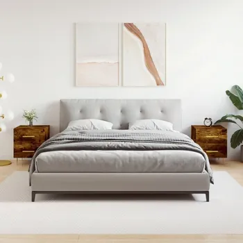 Noční stolek vidaXL Noční stolky 2 ks 40 x 35 x 47,5 cm kompozitní dřevo [827285] Barva: kouřový dub