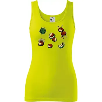 Kaštanová zvířátka - obdelník - Dámské tílko - XS ( Limetková )