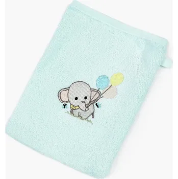 Dětská froté žínka LILI - mintová - sloník