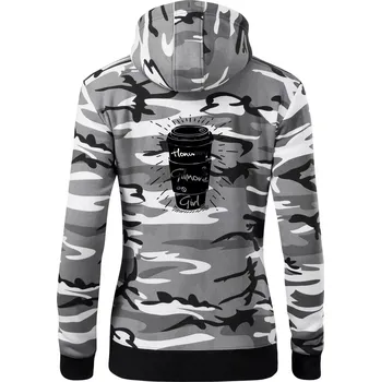 Dámská mikina Honorary Gilmore Girl - Dámská mikina trendy zipper s kapucí - L ( Šedý maskáč )