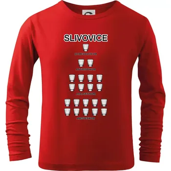 Chlapecké tričko Slivovice počítání (Hana-creative) - Triko dětské Long Sleeve - 122 cm/6 let ( Červená )