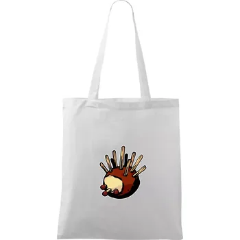 Nákupní taška Kaštanový ježeček - Taška bavlněná - 42 x 38 cm ( Bílá )