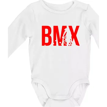 BMX - Body kojenecké s dlouhým rukávem - Dlouhý r. do 3 měs ( Bílá )
