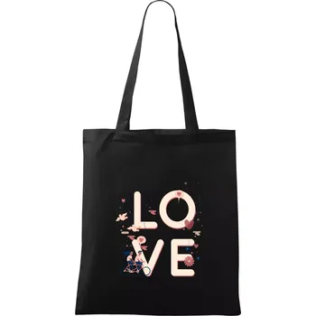 Nákupní taška Love cyklisti pár - Taška bavlněná - 42 x 38 cm ( Černá )