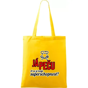 Já peču - tvoje superschopnost? rovný nápis - Taška bavlněná - 42 x 38 cm ( Žlutá )