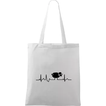 Nákupní taška EKG černá ovečka - Taška bavlněná - 42 x 38 cm ( Bílá )