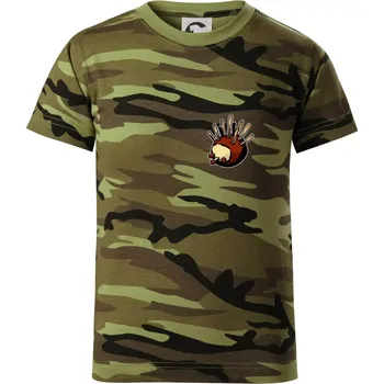 Chlapecké oblečení Kaštanový ježeček - prso - Dětské maskáčové triko - 104-110cm / 3-4 roky ( Zelený maskáč )