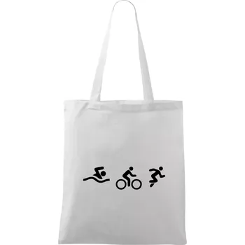 Nákupní taška Triathlon postavy - Taška bavlněná - 42 x 38 cm ( Bílá )