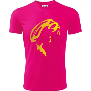 Hlava cyklista zlatá - Dětské triko sportovní (dresovina) - 122 cm/6 let ( Neon Pink )