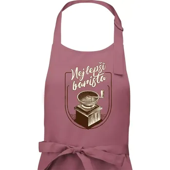 Kuchyňská zástěra Nejlepší barista - Dámská zástěra na vaření - Univerzální velikost ( Starorůžová )