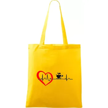 Moje srdce bije pro kávu - Taška bavlněná - 42 x 38 cm ( Žlutá )