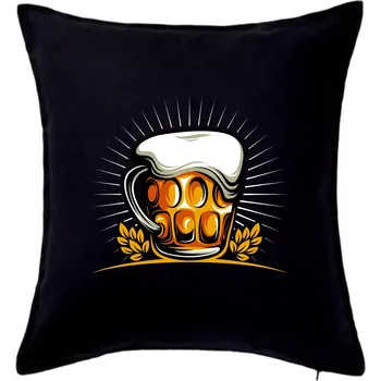 Polštář Beer půllitr plný - Polštář 50x50 - 50x50 - Pouze potah ( Černá )