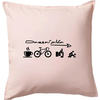 Polštář Dnešní plán - Polštář 50x50 - 50x50 - Pouze potah ( Světle růžová )