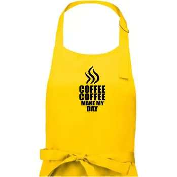 Kuchyňská zástěra Coffee make my day - Pánská zástěra na vaření - Univerzální velikost ( Žlutá )
