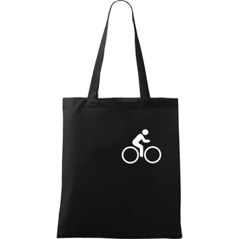 Nákupní taška Cyklistika logo prsa - Taška bavlněná - 42 x 38 cm ( Černá )