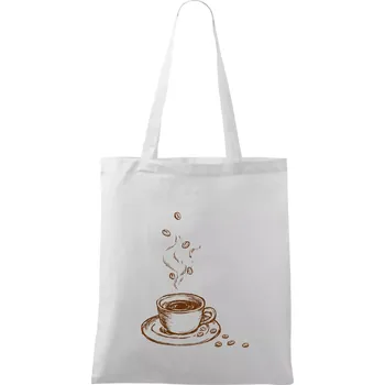 Hrnek plný čerstvé kávy - Taška bavlněná - 42 x 38 cm ( Bílá )