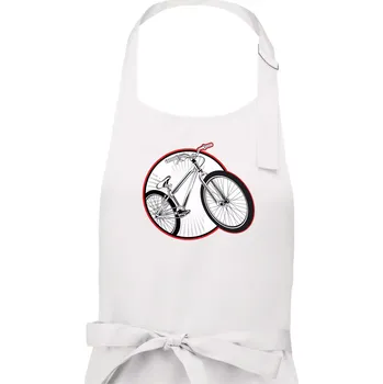 Kuchyňská zástěra Downhill kolo v kruhu - Pánská zástěra na vaření - Univerzální velikost ( Bílá )