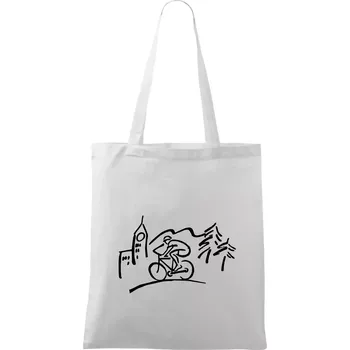 Cyklista na výletě - Taška bavlněná - 42 x 38 cm ( Bílá )