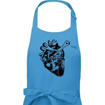 Kuchyňská zástěra Cyklistovo srdce - Pánská zástěra na vaření - Univerzální velikost ( Světlý tyrkys )