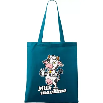 Milk machine - Taška bavlněná - 42 x 38 cm ( Petrolejová )