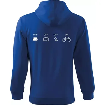 Pánská mikina Zapni cyklorežim - Mikina s kapucí na zip trendy zipper - 3XL ( Královská modrá )