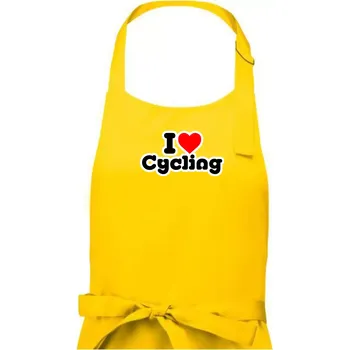 Kuchyňská zástěra I love cycling - Pánská zástěra na vaření - Univerzální velikost ( Žlutá )