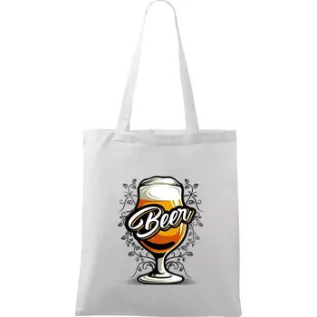 Beer sklenice s nožkou - Taška bavlněná - 42 x 38 cm ( Bílá )