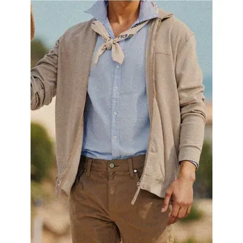 Pánská mikina Sinsay - Mikina s dlouhým rukávem - béžová - 5051O-80X - 5051O-80X-XS