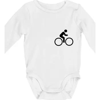 Kojenecký body Cyklistika logo prsa - Body kojenecké s dlouhým rukávem - Dlouhý r. do 3 měs ( Bílá )