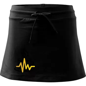 Dámská sukně Káva EKG hrnek - Sportovní sukně - two in one - M ( Černá )