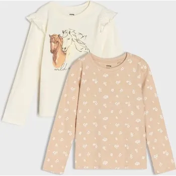 Dívčí oblečení Sinsay - 2 balení triček s dlouhým rukávem - vícebarevná - 082GA-MLC - 082GA-MLC-110