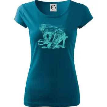 Dámské tričko Silniční cyklista zadek - Dámské triko Pure - S ( Petrolejová )