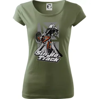Dámské tričko Single track trať - Dámské triko Pure - S ( Khaki )