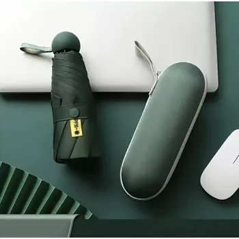 Malý skládací deštník S UV Ochranou a pouzdrem - TMAVĚ ZELENÝ (Značka: MEIQI)