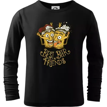 Chlapecké tričko Best beer friends party (Pecka design) - Triko dětské Long Sleeve - 146 cm/10 let ( Černá )
